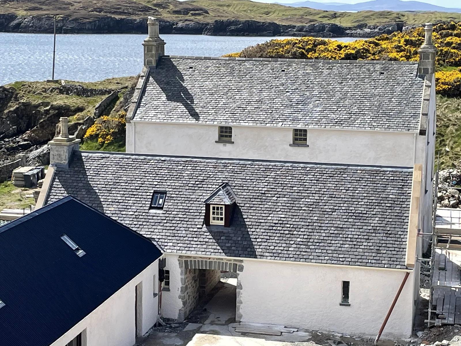 Rodel House, Isle of Harris: walls stripped, repaired and lime harled