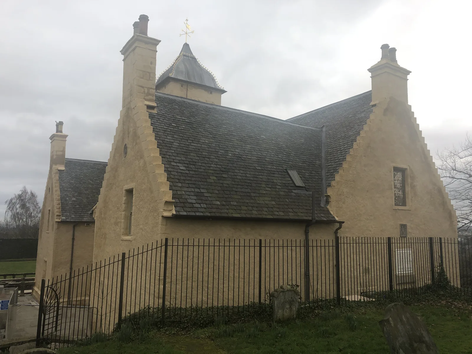 Cowane's Hospital, Stirling: the seventeenth-century almshouse re-roofed in slate during its external fabric repairs