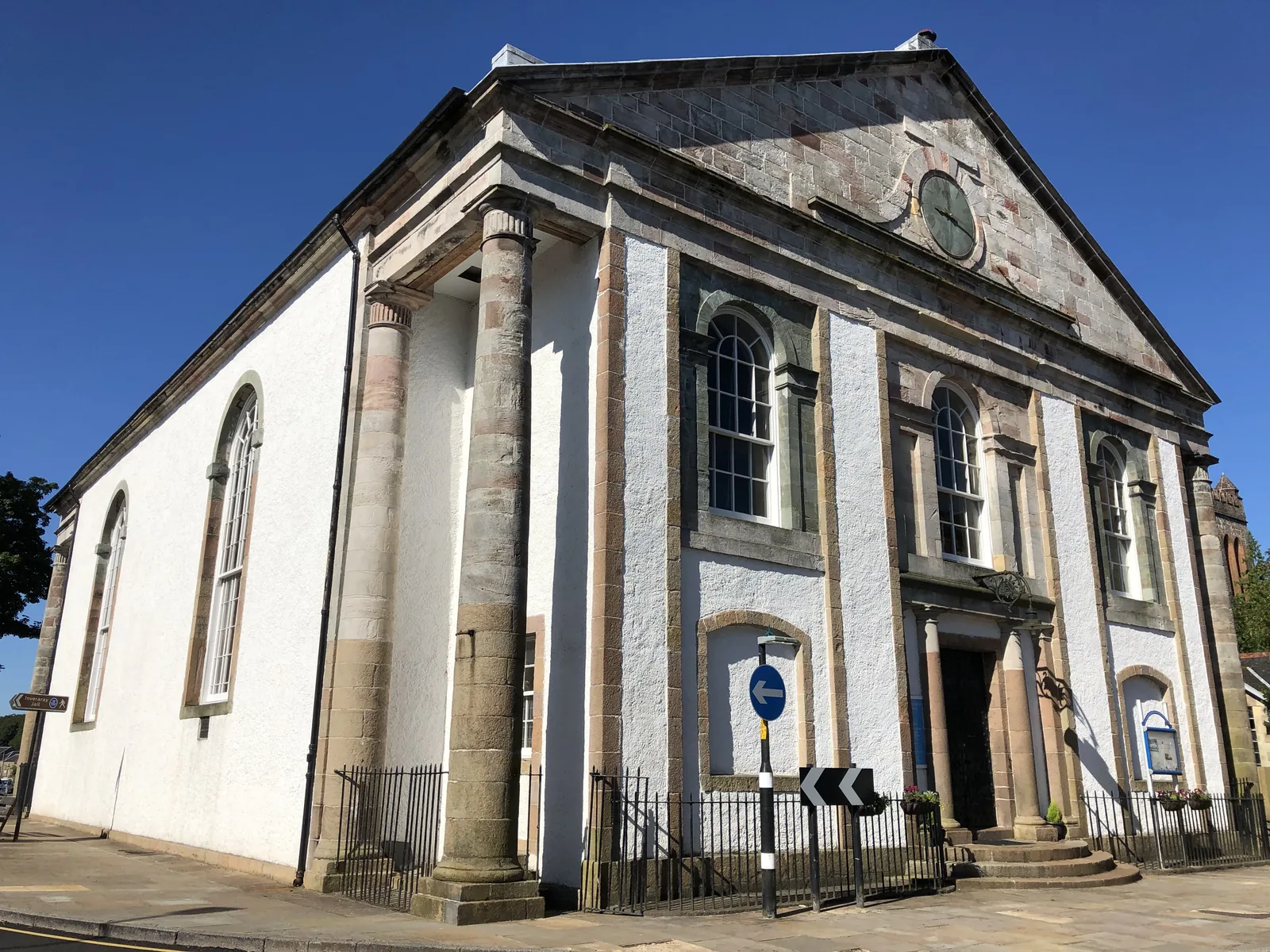 Inveraray Parish Church: Robert Mylne's church re-slated by our slaters, with the leadwork to its chimneys and skews by our own leadworkers