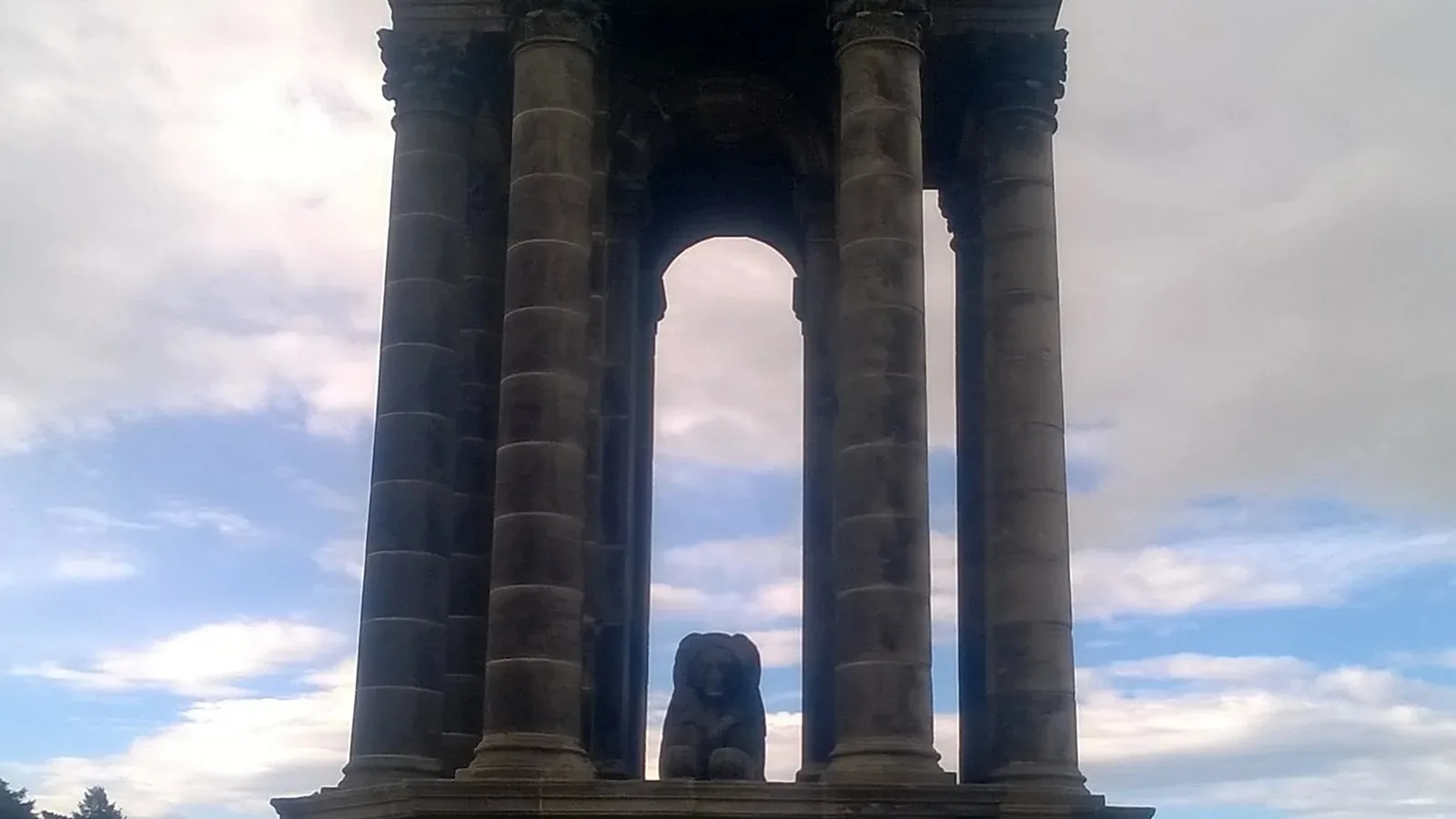 Sir Robert Peel Monument, Forfar: the delaminating inscription panel consolidated in place and the rusting iron cramps replaced in stainless steel