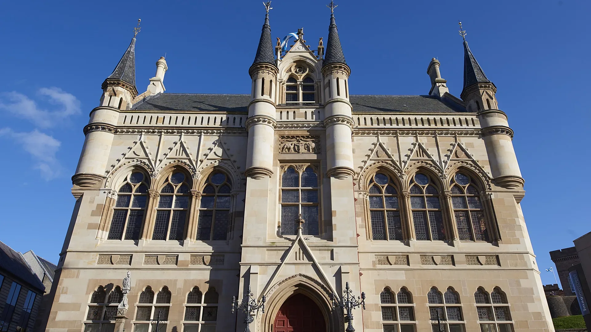 Inverness Town House: the Category A listed Victorian Gothic civic building after three phases of stone replacement, carved stone conservation and facade rebuilding by LTM