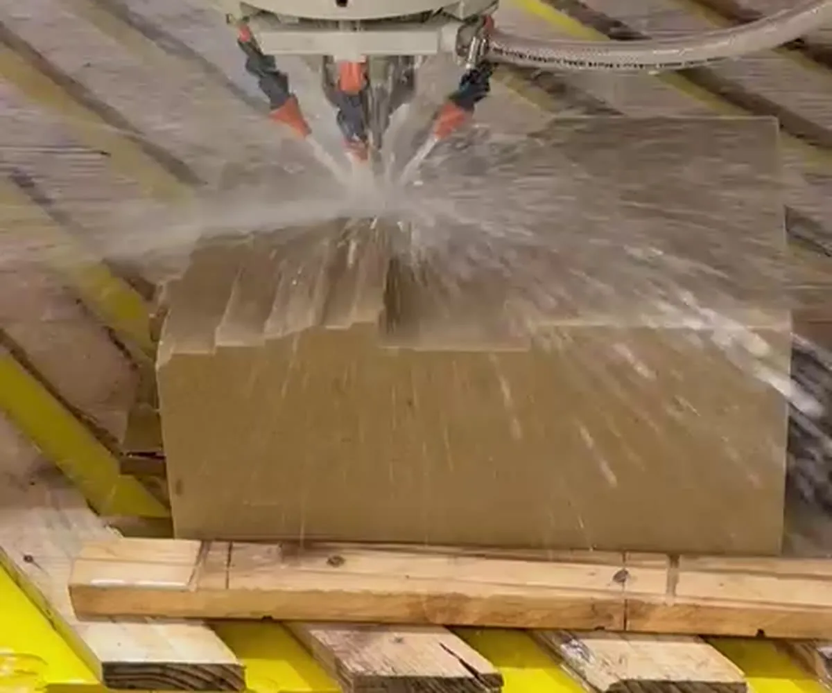 CNC router working a rybate block